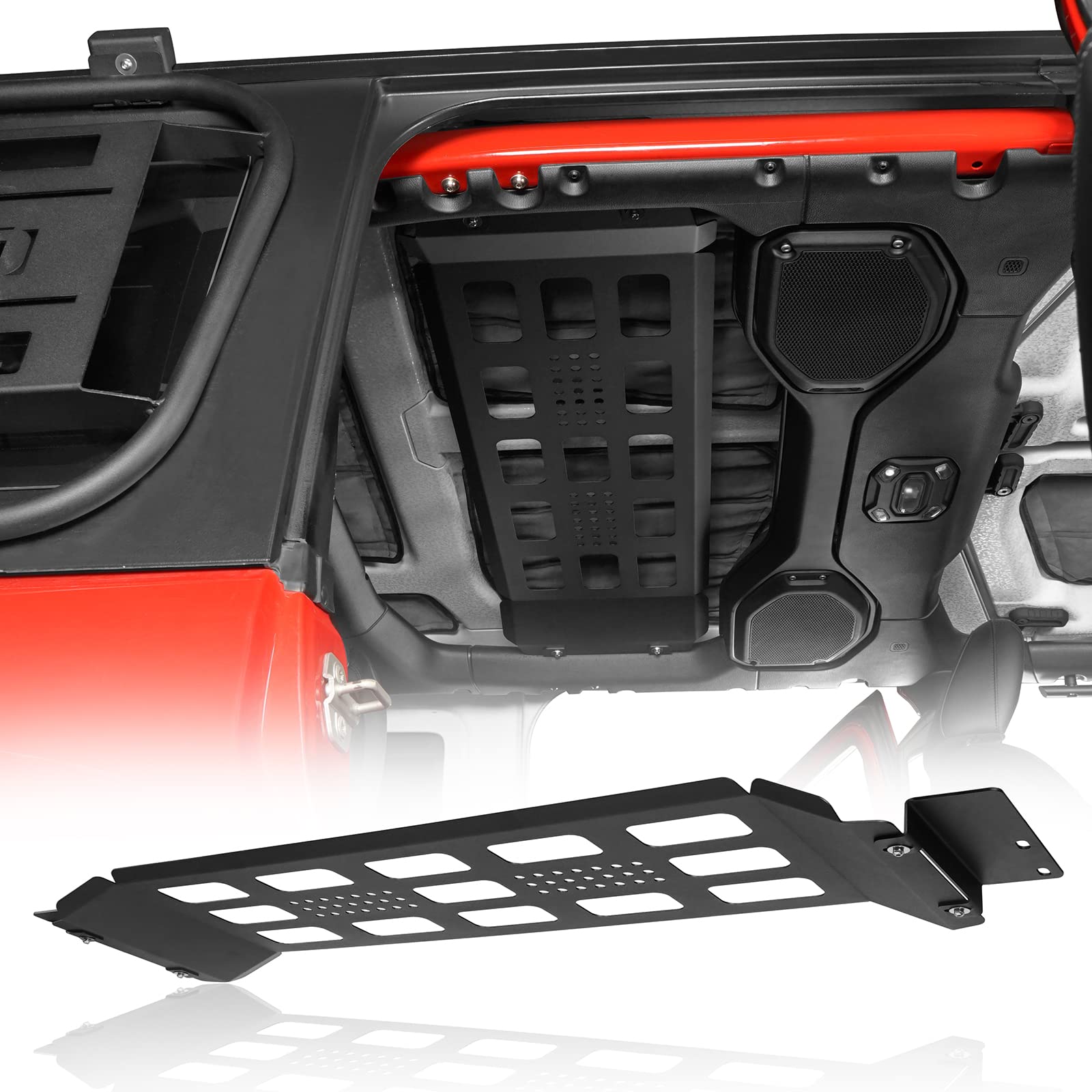 u-Box JLU Rear Overhead MOLLE Panel Storage Bracket for Jeep Wrangler JL 4-Door Unlimited (2018-2025) - Perfect for Off-Road Gear Organization & Adventure Storage