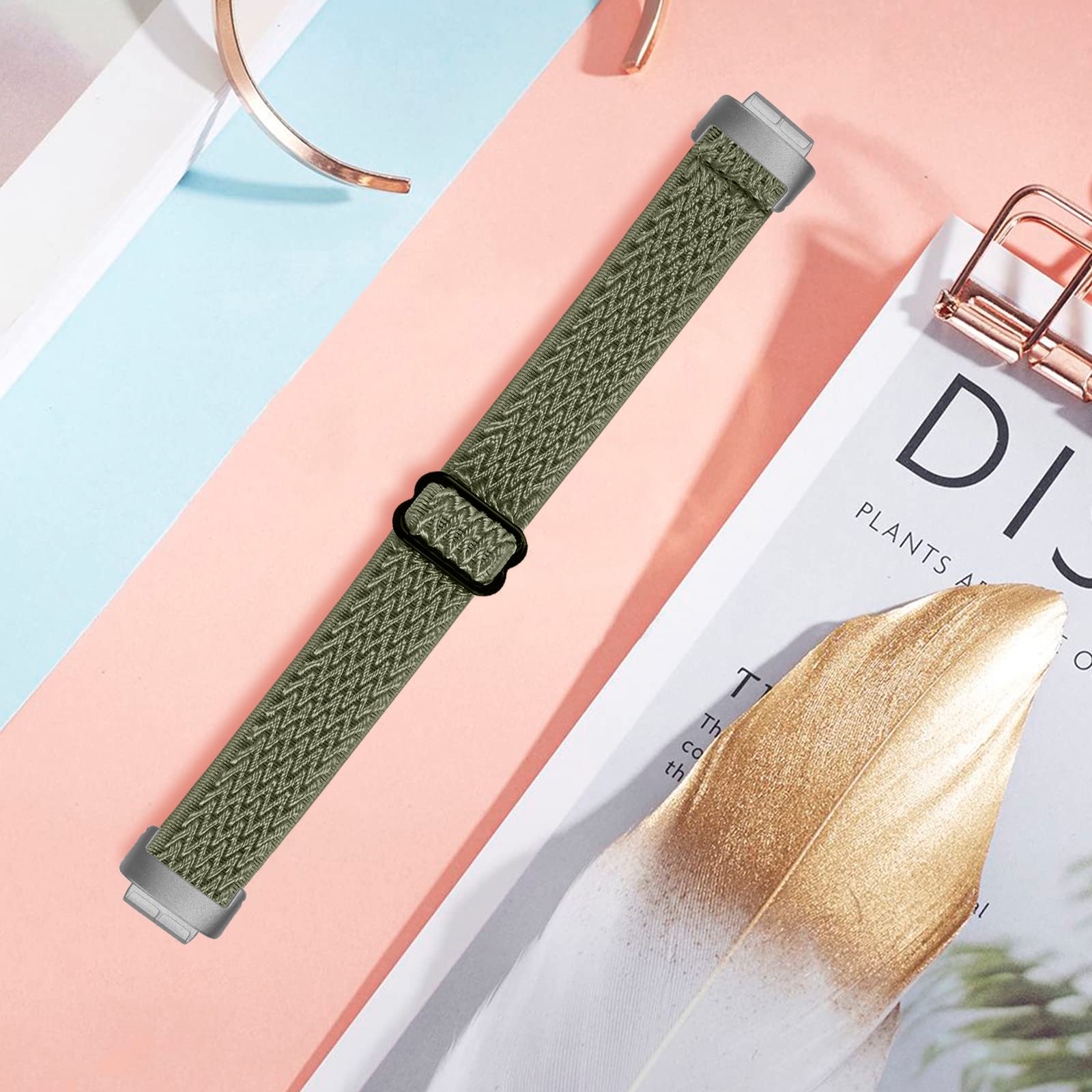 AISPORTS Adjustable Soft Stretch Braided Nylon Replacement Band for Fitbit Inspire 3 - Comfortable Solo Loop Bracelet for Women & Men - Perfect for Workouts, Running & Everyday Wear