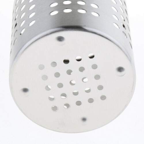 Premium Stainless Steel Cutlery Holder with Dotted Design - Multipurpose Organizer for Utensils, Pens & Brushes - 4.3 Inch Silver Kitchen & Office Accessory - Perfect for Countertop, Desk & Bathroom Storage