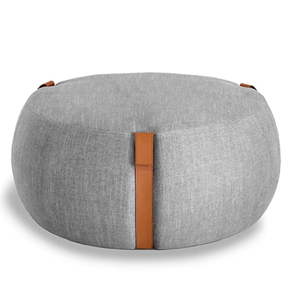Nordic Round Footstool Ottoman Pouffe - Versatile Shoe Bench, Low Stool & Sofa Footrest for Living Room, Dressing Room & Bedroom - Modern Round Coffee Table Stool with Storage (ZHA)