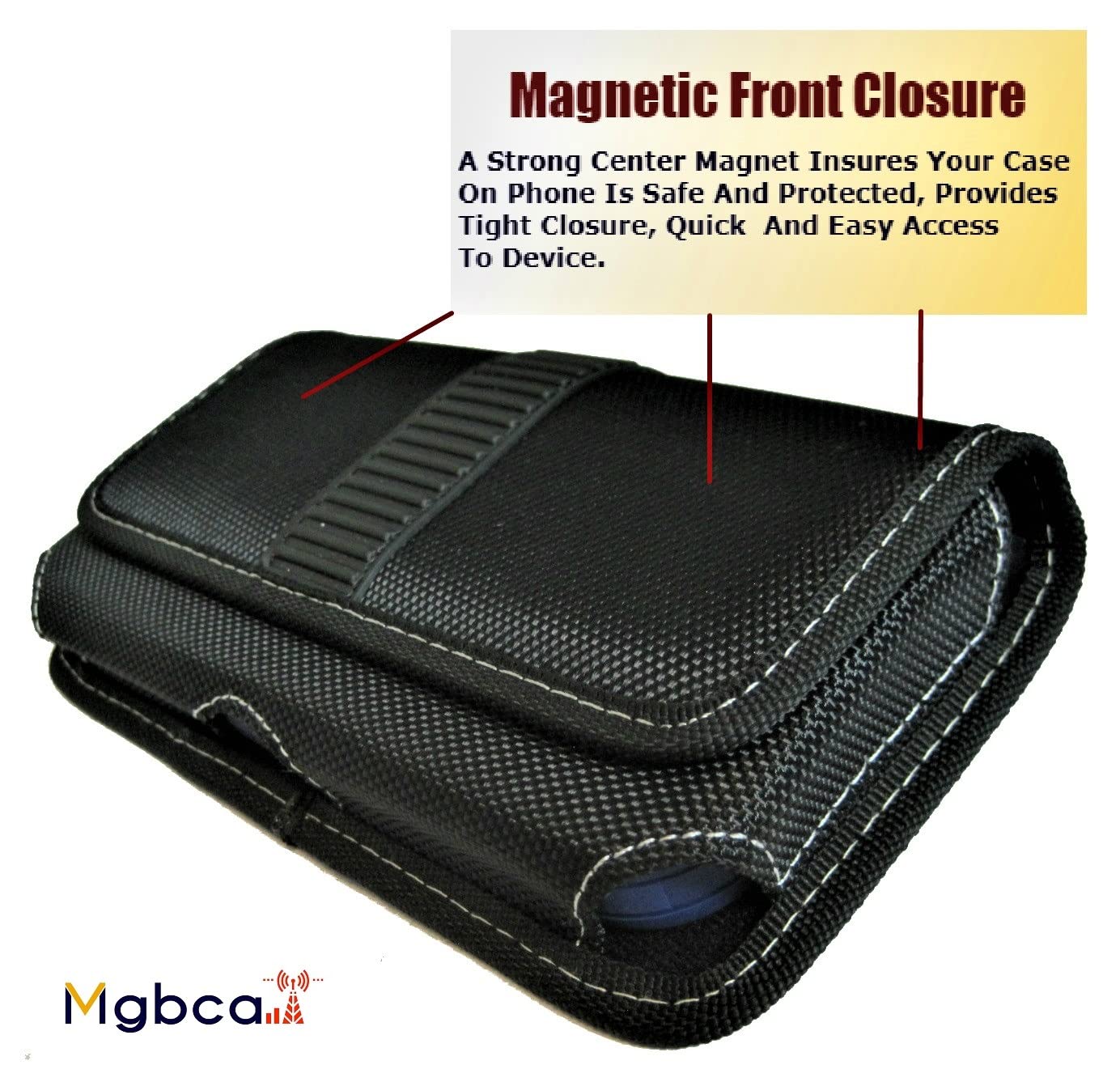 Durable Nylon Phone Holster Pouch for Samsung Galaxy S25/S24/S23/S22/S21+ Plus (2024) with Secure Belt Loop Clip & Magnetic Closure - Fits with Phone Case - XX-Large Black Horizontal - Perfect for Outdoor Activities, Work, Hiking, and Travel