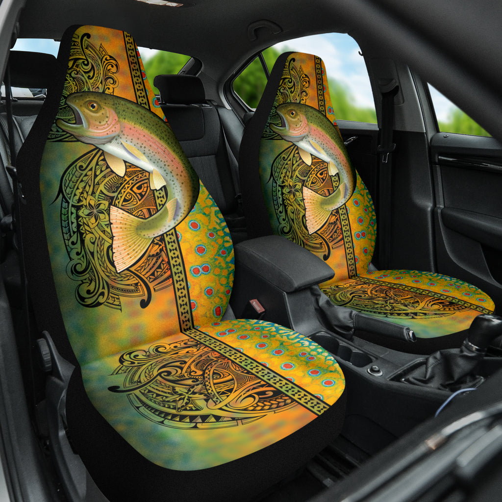 Premium Trout Fish Pattern Car Seat Covers - Waterproof & Durable Auto Accessories for Trucks, SUVs, Sedans | Perfect Gift for Anglers & Outdoor Enthusiasts