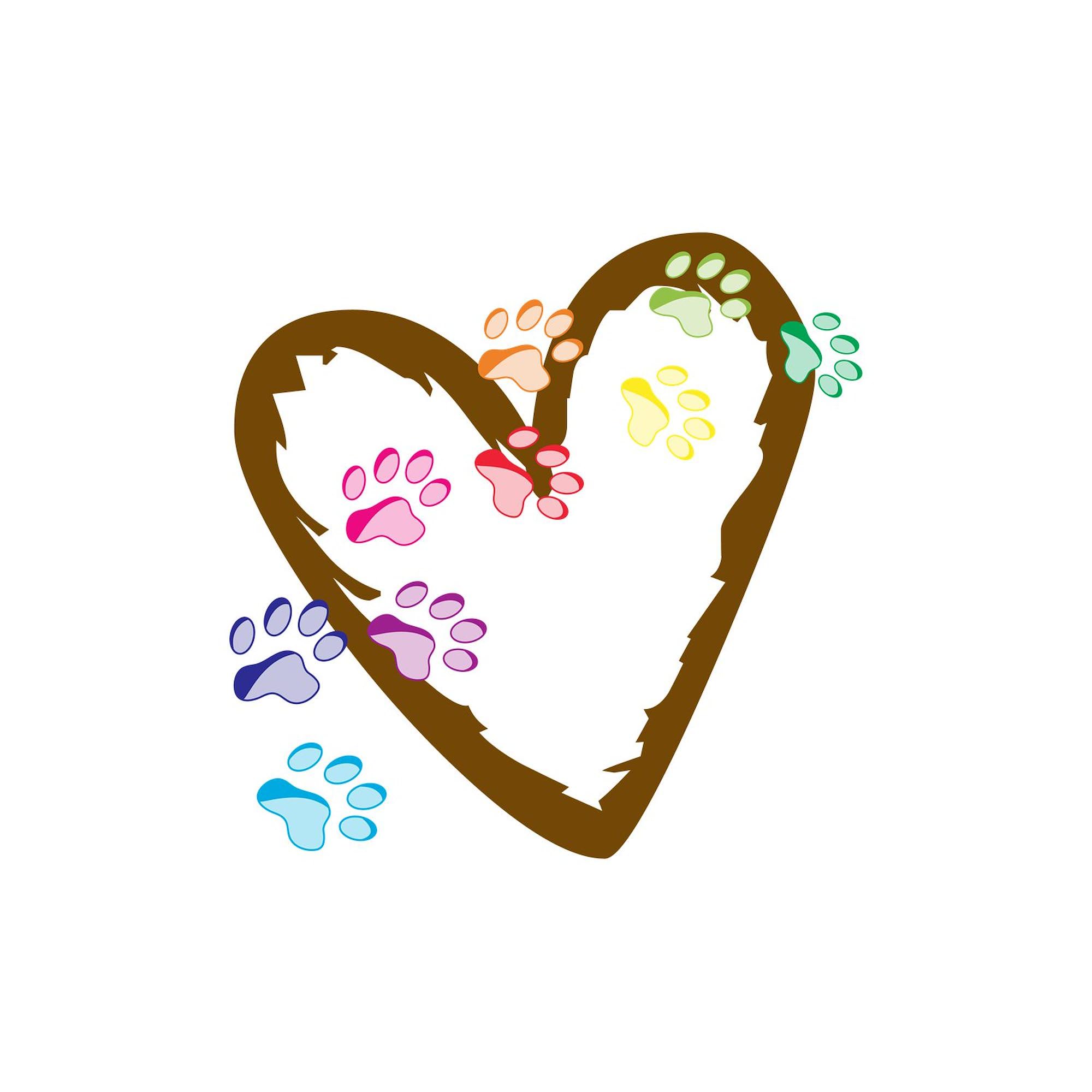 Paw Hearts Car Bumper Sticker - Oval Decal for Cars & Laptops