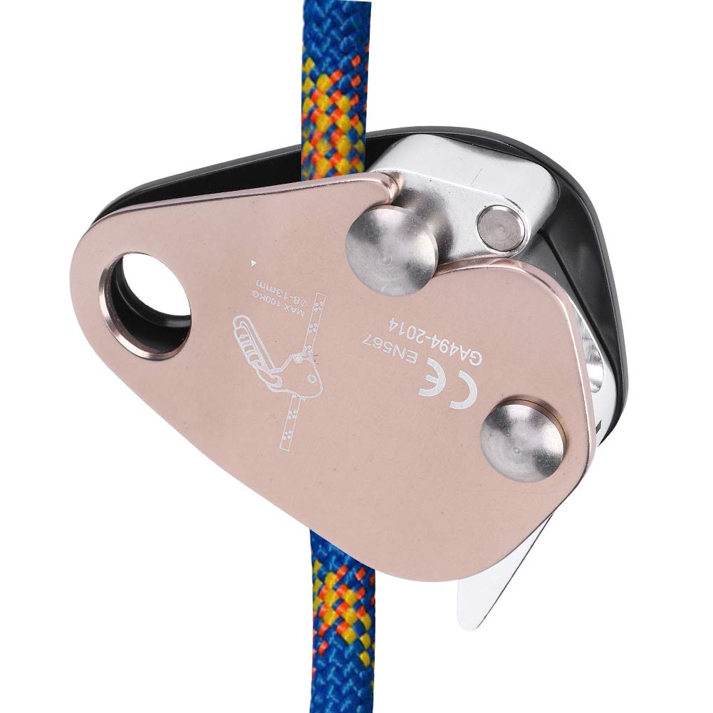 Shanrya Auto-Braking Rope Descender, Aluminum Rappelling Device for Rock Climbing, Aerial Work & Engineering Protection - Perfect for Outdoor Adventures & Safety Gear