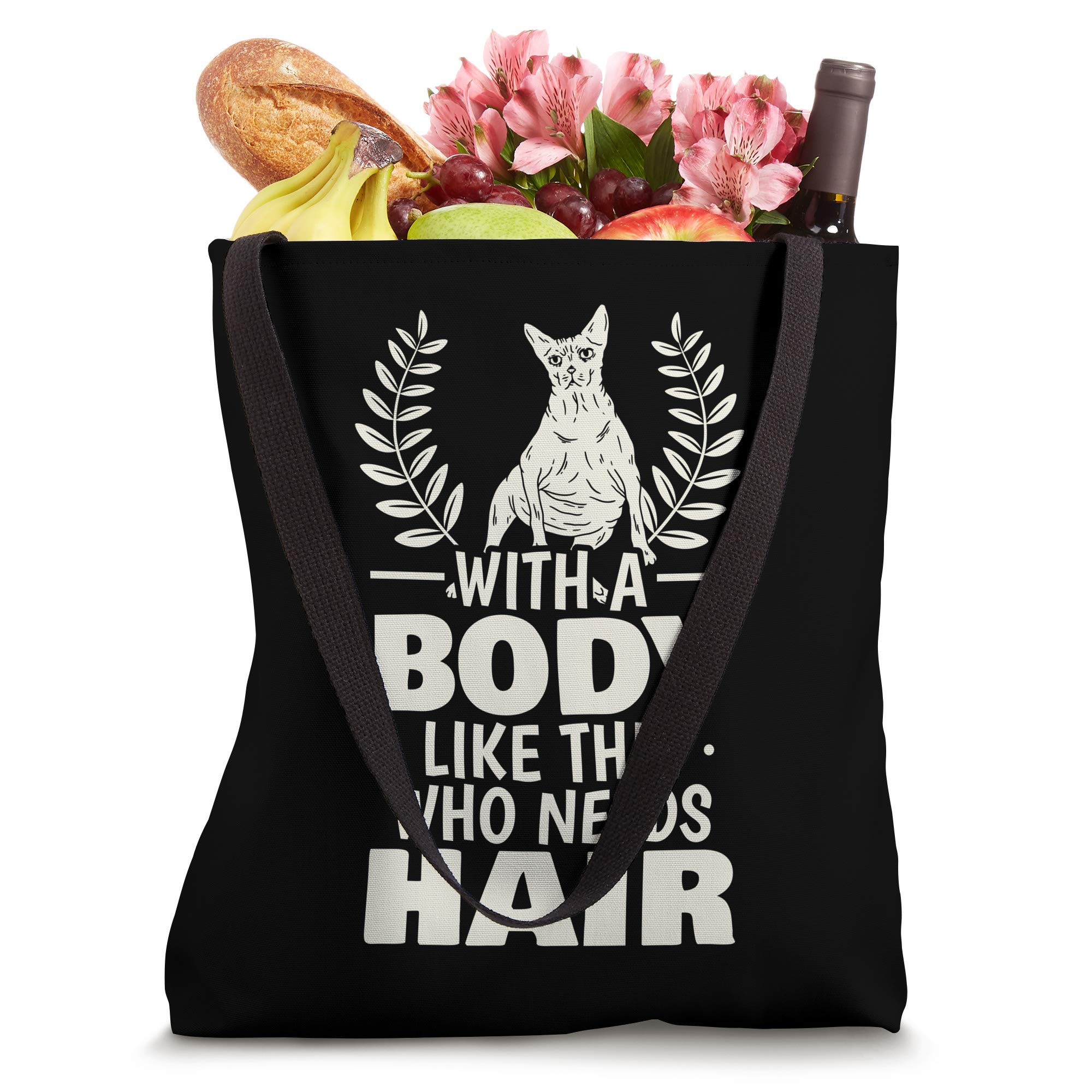 Funny Sphynx Cat Tote Bag - Unique Hairless Cat Lover Gift for Women & Men - Perfect for Grocery Shopping, Beach Trips & Everyday Use
