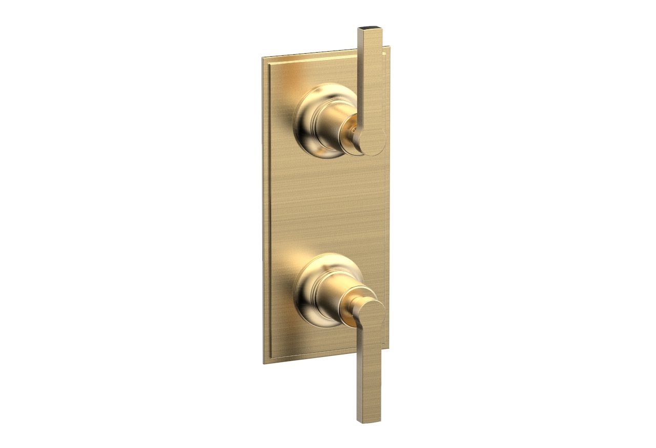 HEX MODERN Lever Handle Pair Trim Set for Thermostatic Shower Control with Volume Control & Diverter - Perfect for Bathroom Renovation & Modern Home Upgrade