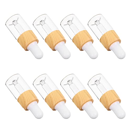FOMIYES 8Pcs 5ml Glass Dropper Bottles - Refillable Essential Oil Bottles, Perfume Sample Vials, Travel Dispenser for Liquid Cosmetics - Perfect for DIY Skincare, Aromatherapy & Travel Toiletries