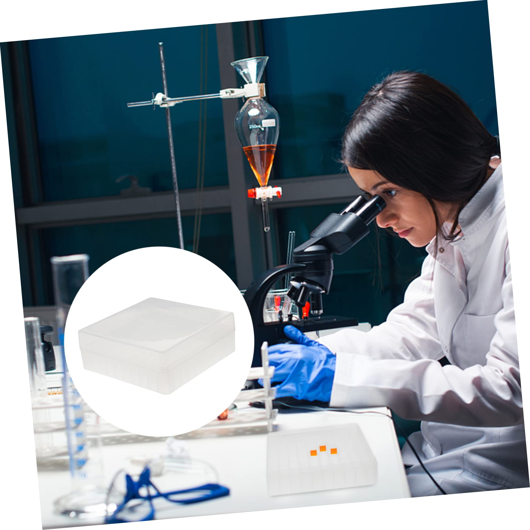 PP Transparent Cryogenic Microtube Storage Box - Freezer Safe Translucent Tube Organizer for Cryovials & Vials | Ideal for Lab, Medical, and Research Sample Storage