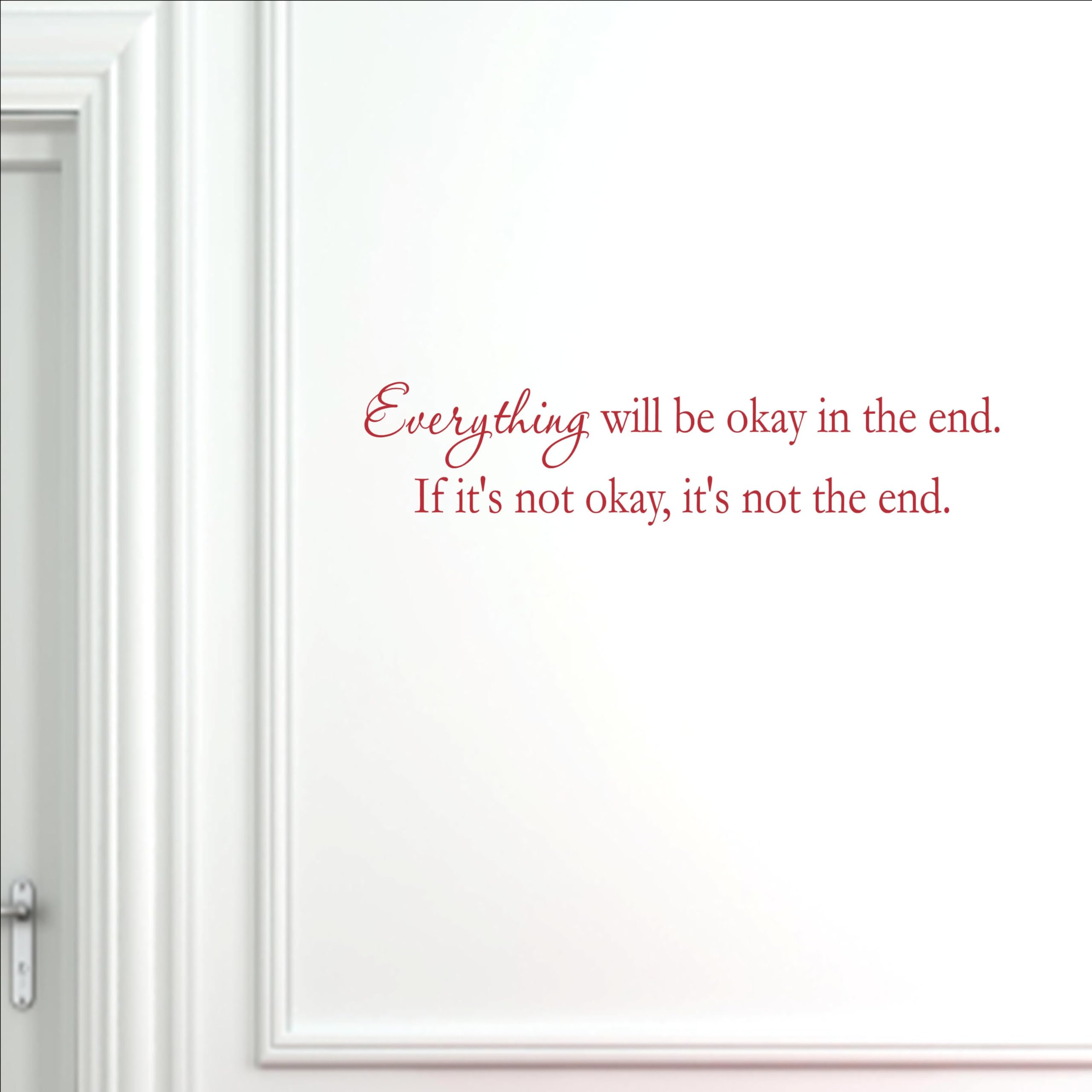 Motivational Vinyl Wall Decal - Everything Will Be Okay Quote | Home & Office Decor