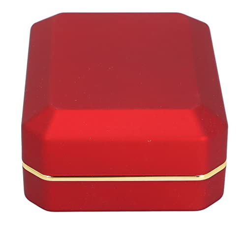 Luxury Velvet Jewelry Storage Box - Flocking Lined Ring & Earring Display Case for Engagement, Wedding & Travel - Red Jewelry Organizer for Women