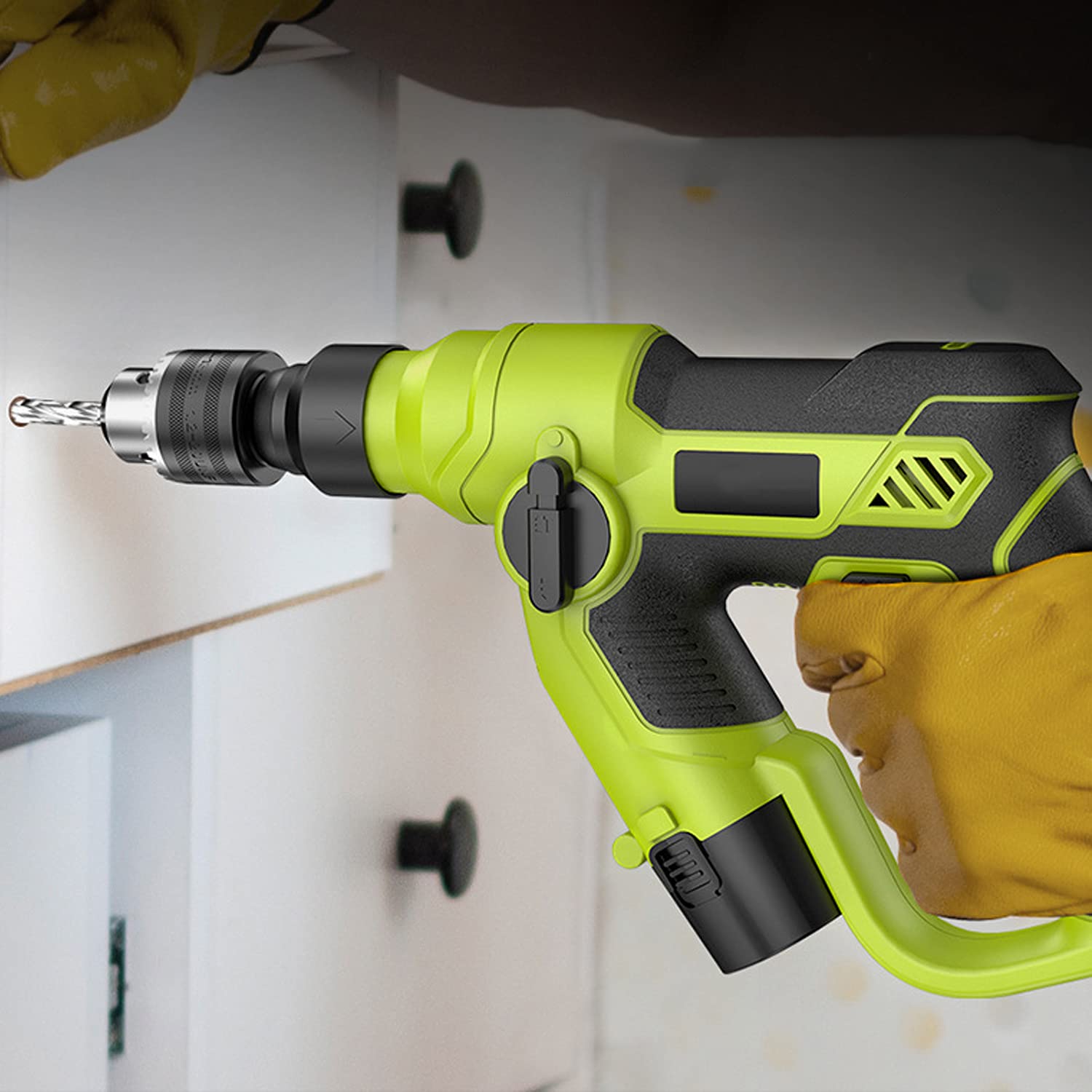3-in-1 Cordless Drill & Hammer Driver Set with 2 Lithium Batteries - Electric Screwdriver, Power Drill & Hammer Tool for DIY Projects, Home Repairs & Construction Work