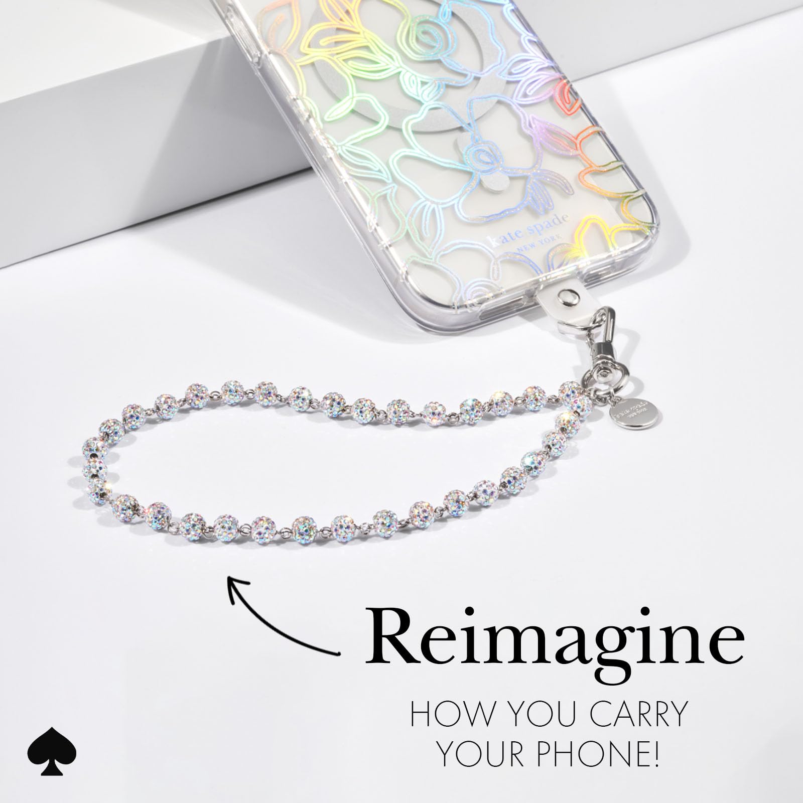 Kate Spade New York Detachable Phone Charm Lanyard - Razzle Dazzle Design for iPhone & Android - Perfect for Work, Travel & Everyday Use