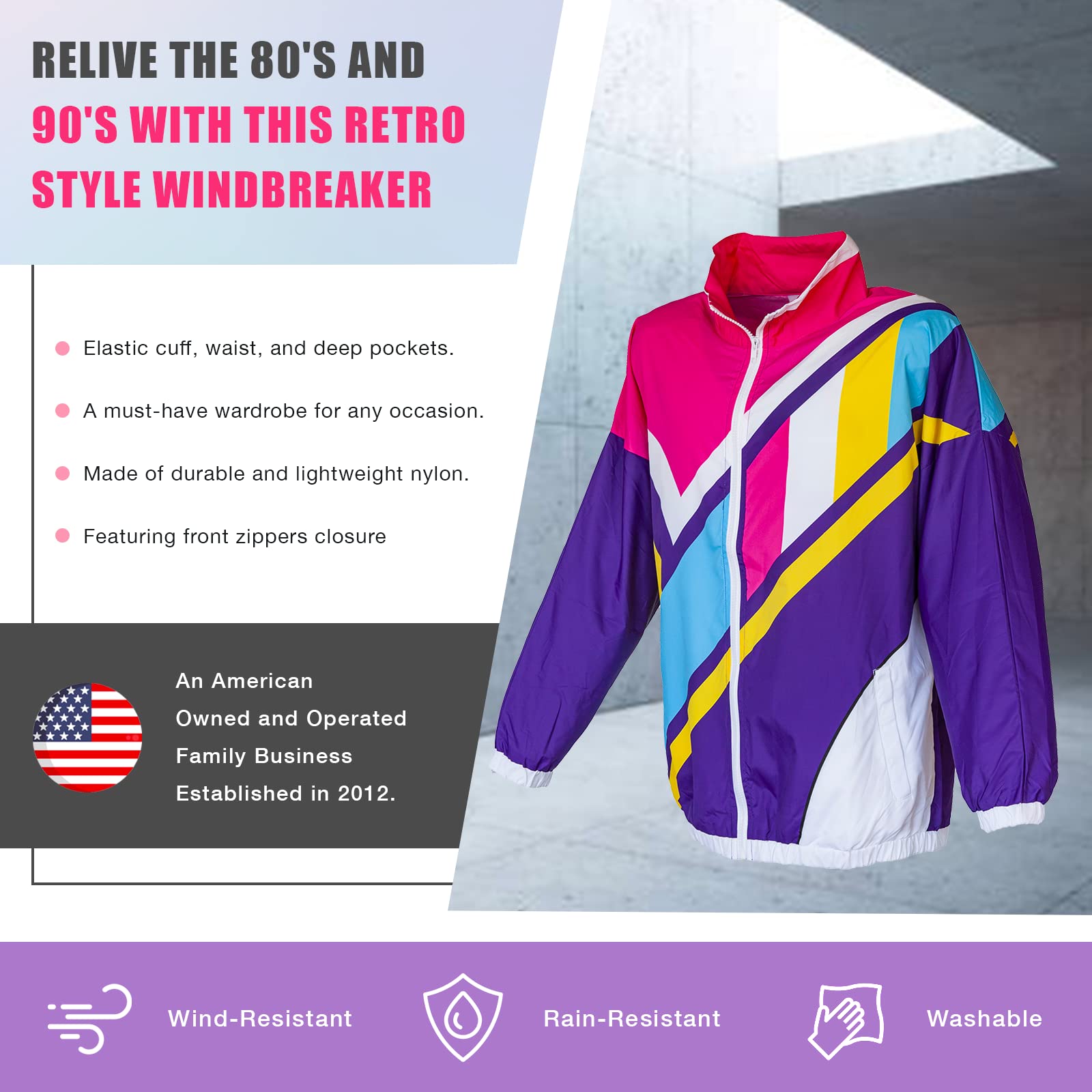 Vintage 80s & 90s Retro Windbreaker Jacket - Funny Guy Mugs Collection - Perfect for 80s Theme Parties & Casual Streetwear