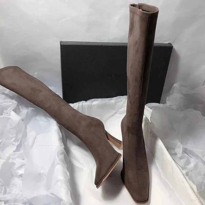 Pointy Toe Thin High Heel Knee High Boots for Women - Elegant Stiletto Dress Boots for Party, Office & Night Out