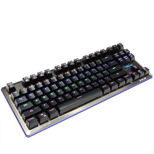 E Blue K727 87-Key NKRO USB Wired Backlit Mechanical Gaming Keyboard with Blue/Black Switches - Perfect for PC Gaming & Office Typing