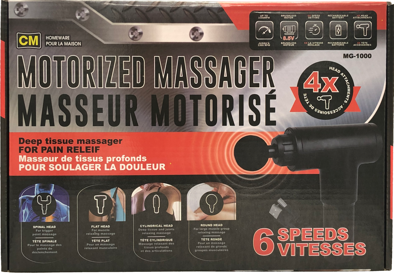 CM HOMEWARE MG1000 Deep Tissue Massage Gun - Professional Percussion Muscle Massager for Pain Relief & Recovery - Perfect for Athletes, Gym Workouts & Home Use