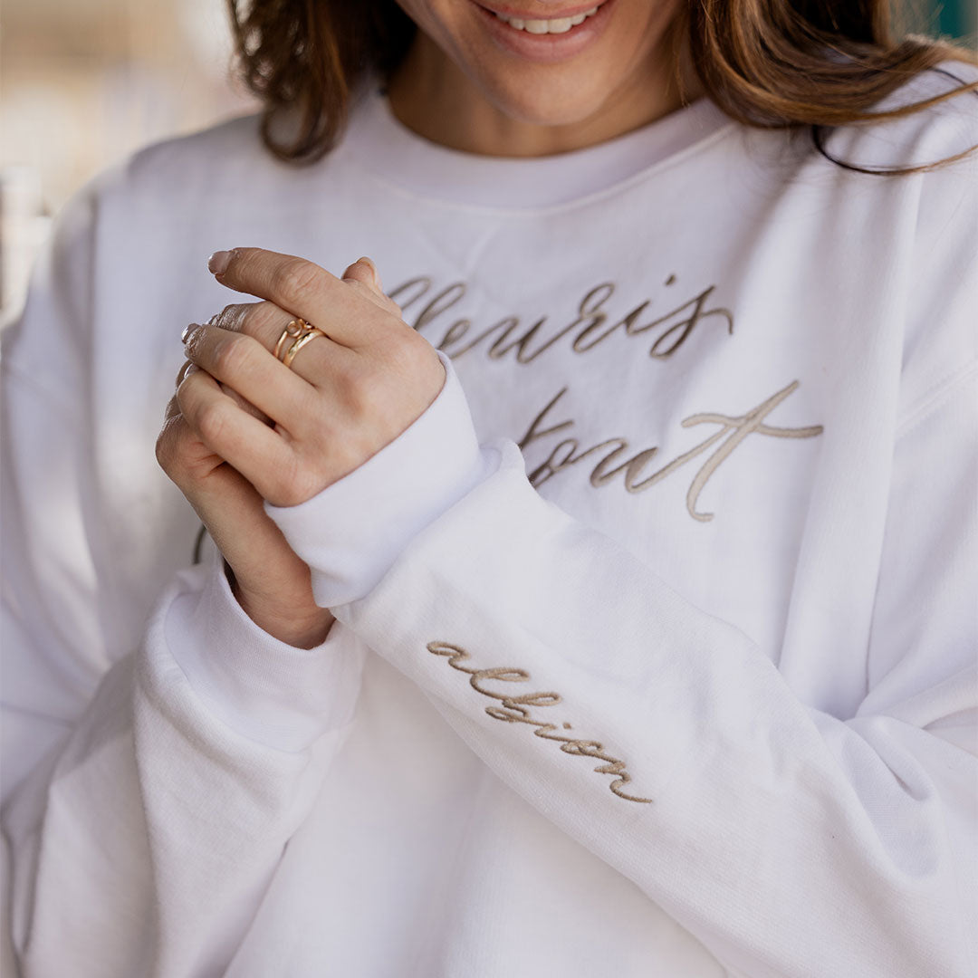 Fleur Crew Neck T-Shirt for Women - Soft Cotton Casual Tee - Perfect for Everyday Wear, Outfits & Layering