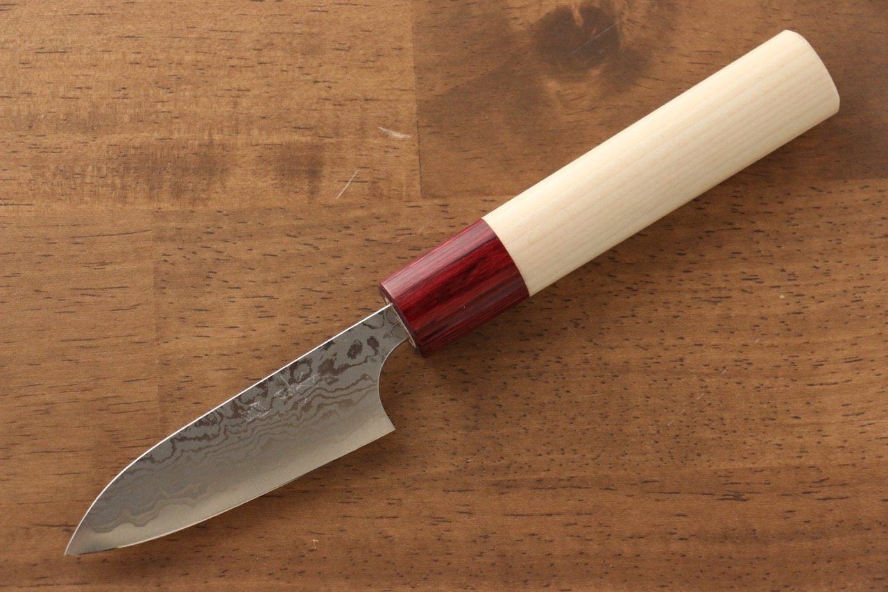 Masakage Kiri VG10 Damascus 75mm Petty Knife - Japanese Utility Knife with Magnolia Wood Handle - Perfect for Slicing, Peeling & Precision Kitchen Tasks