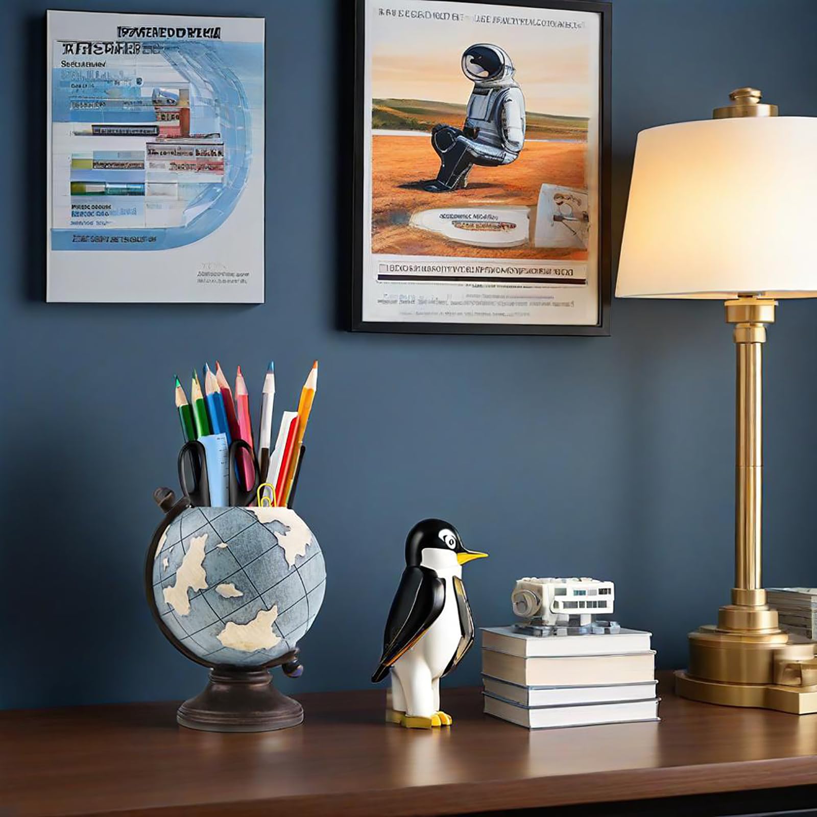 MUAMAX Globe Pen Holder - Stylish Desk Organizer for Pens, Pencils & Office Supplies | Perfect for Home, Office & School Workspaces | Durable Desktop Accessory to Keep Your Workspace Neat