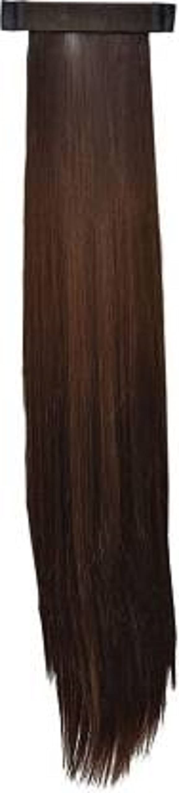 Stylish Straight Brown Ponytail Hair Extension with Natural Scale Texture - Perfect for Cosplay, Parties & Everyday Glamour