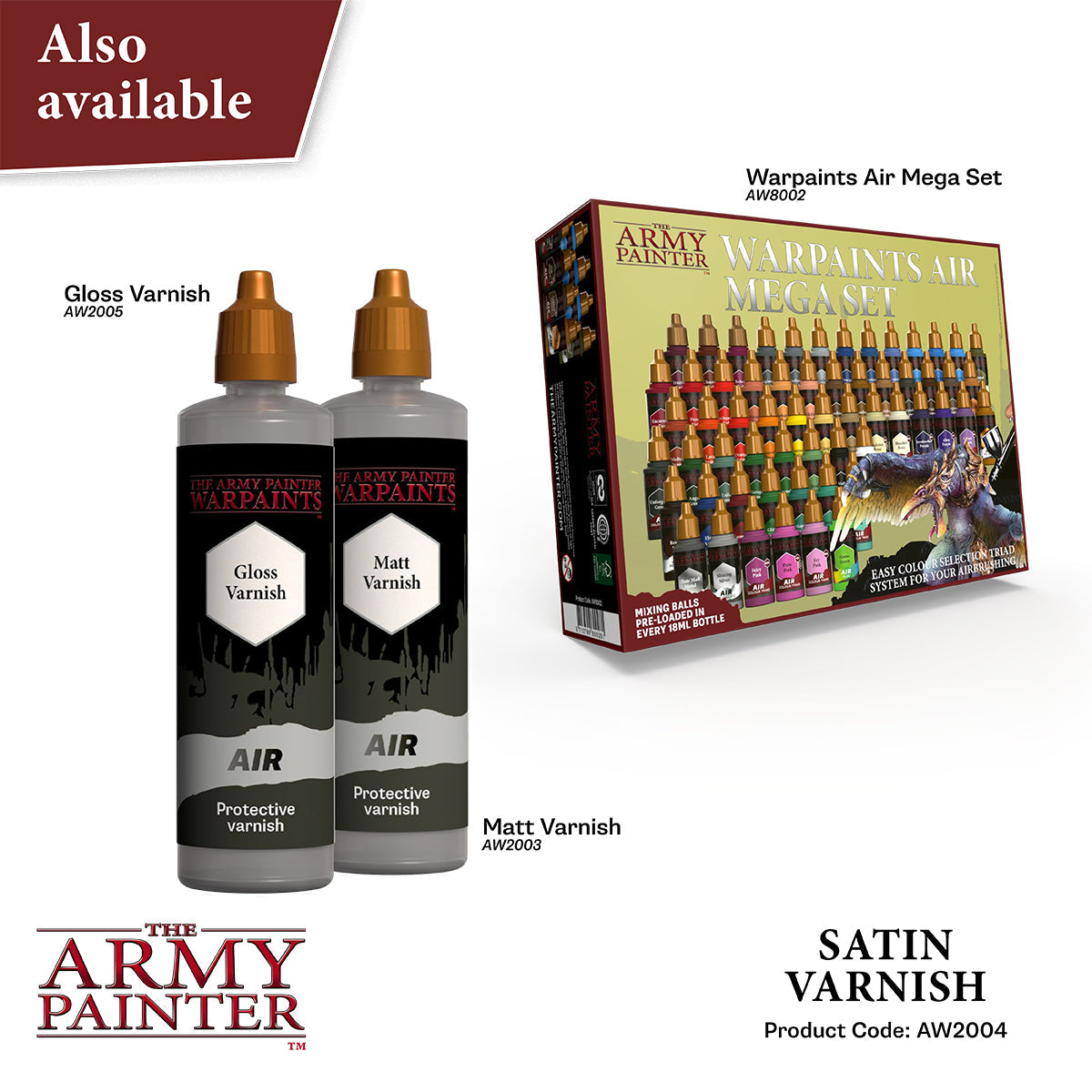 Premium Aegis Suit Satin Varnish - 100ml Warpaints Air Model Paint for Miniatures & Wargaming - Perfect for Tabletop Gaming, Miniature Painting, and Hobby Projects