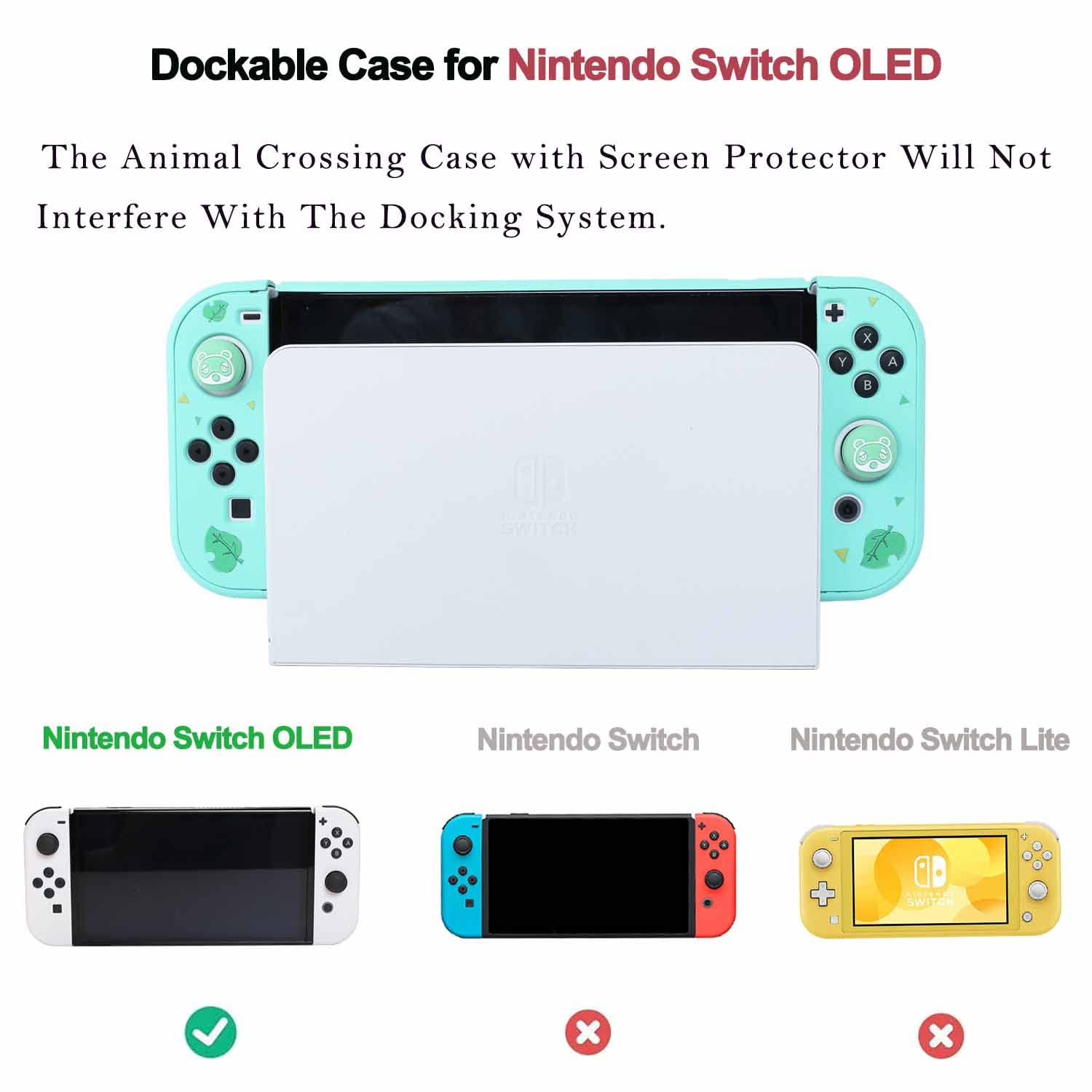 YOOWA Nintendo Switch OLED Animal Crossing Accessories Bundle - Carrying Case, Protective Cover, Screen Protector & Game Card Holder for 2021 Model | Perfect for Travel, Gaming Parties & Home Entertainment