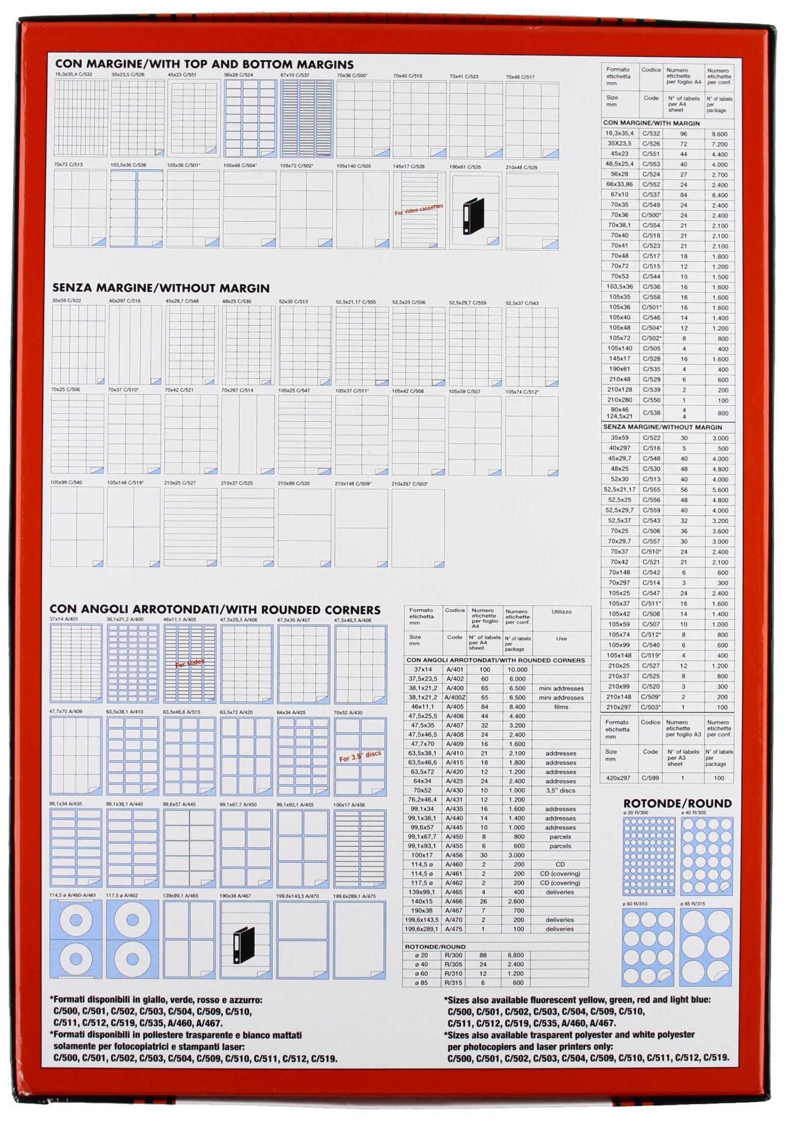 MARKIN 210°C503gi White Labels 210x297mm for Office & Shipping