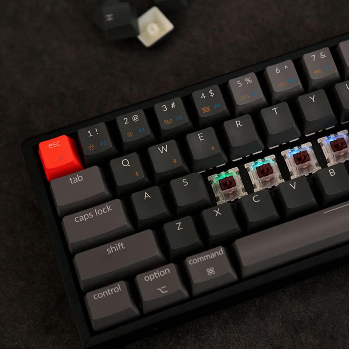 Keychron K6 68-Key Wireless Bluetooth/Wired Mechanical Keyboard - RGB Backlit, Aluminum Frame, Gateron Red Switches - Compatible with Mac & Windows - Perfect for Gaming, Typing & Office Work