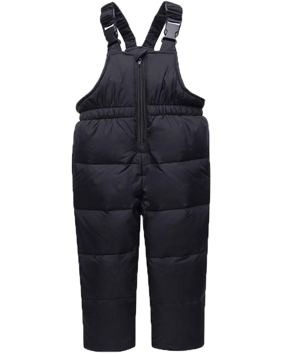 REWANGOING Winter Warm Two-Piece Fur Trim Hooded Puffer Down Jacket & Ski Bib Pants Set for Baby Girls - Cozy Snowsuit for Outdoor Play, Skiing & Cold Weather Adventures