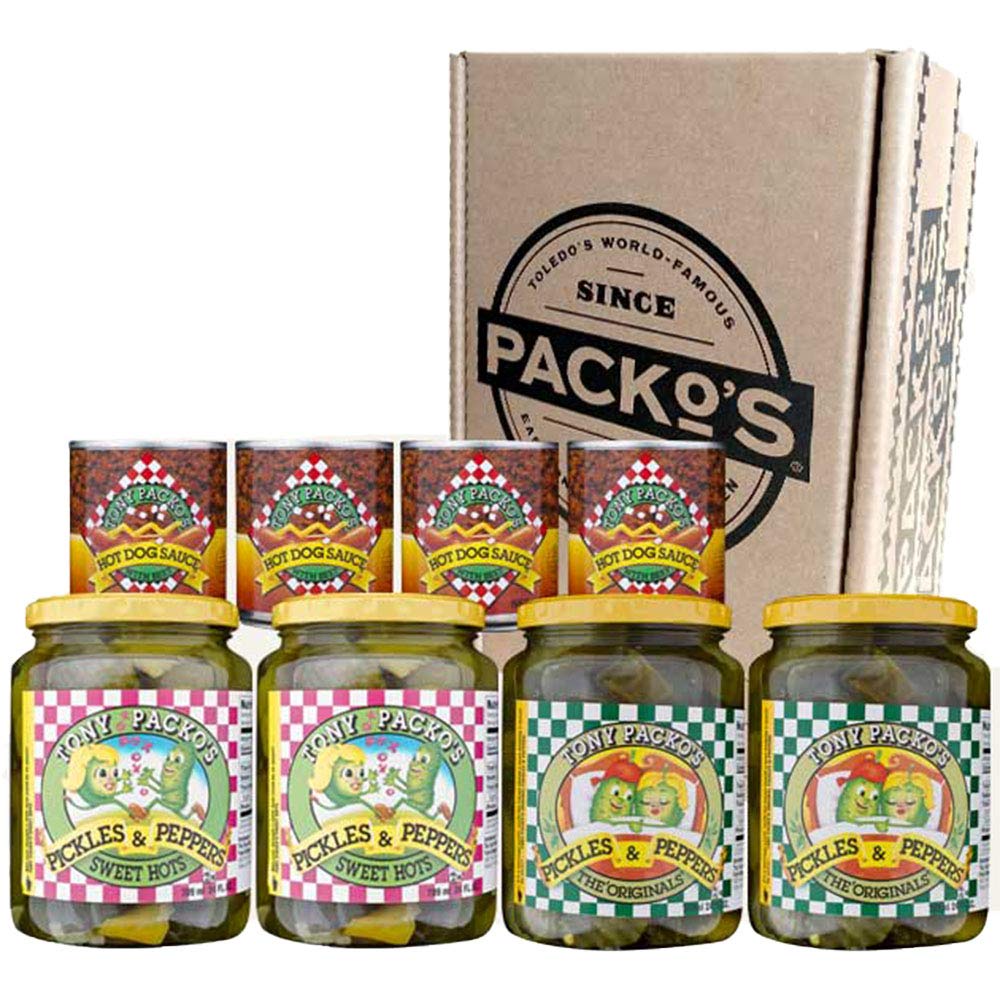 Tony Packo's Pickles & Hot Dog Chili Sauce Gift Pack - Authentic Hungarian Pickles & Spicy Chili Sauce for Hot Dogs, Burgers & Sandwiches - Perfect for BBQs, Game Day & Family Gatherings