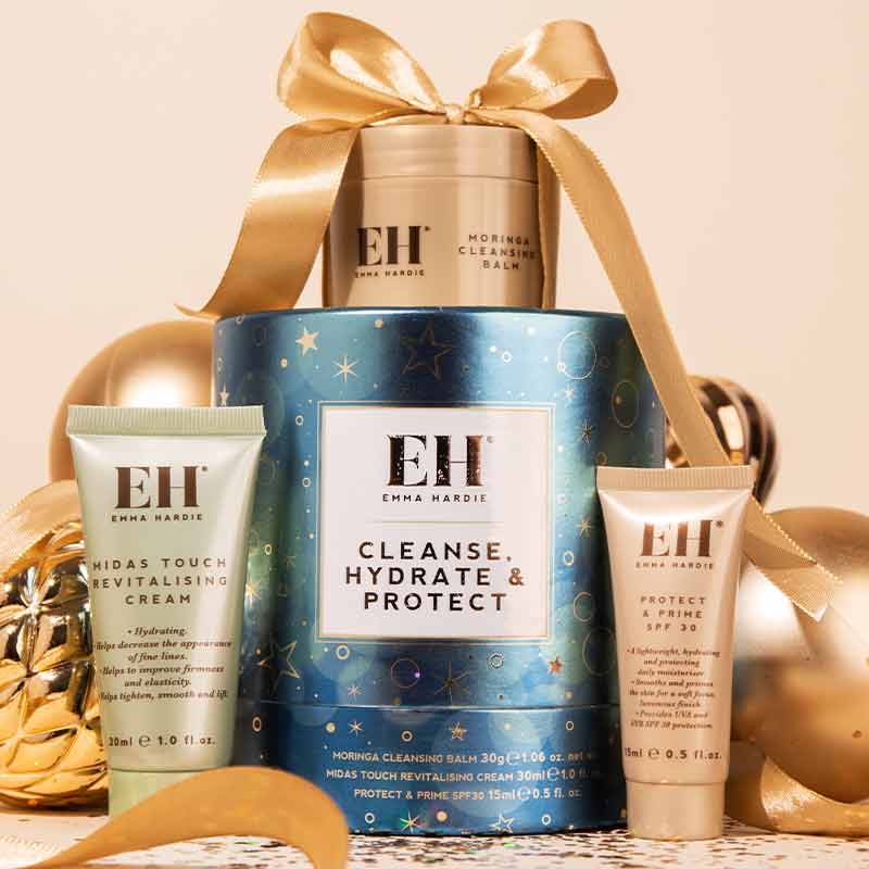 Emma Hardie Cleanse Hydrate & Protect Skincare Gift Set - Moisturizing Facial Cleanser & Cream for Dry Skin - Perfect for Travel & Self-Care Routine