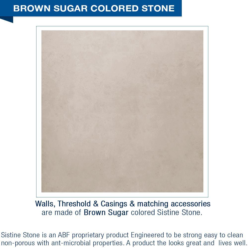 60-Piece Alcove Brown Sugar Sistine Stone & Honey Hex Mosaic Tile Set - DIY Shower Remodel Kit for Bathroom Wall & Floor Renovation
