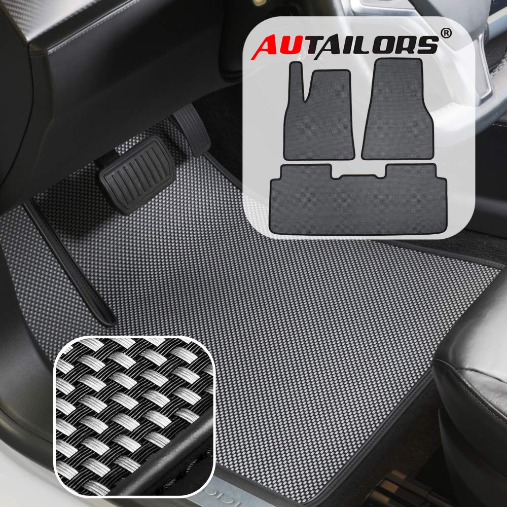 Premium All-Weather Floor Mats for Tesla Model S (2012-2015) - Waterproof, Lightweight & Odorless Car Floor Liners - 3-Piece Set - Made in USA - Perfect for Daily Commute, Road Trips & Extreme Weather Protection
