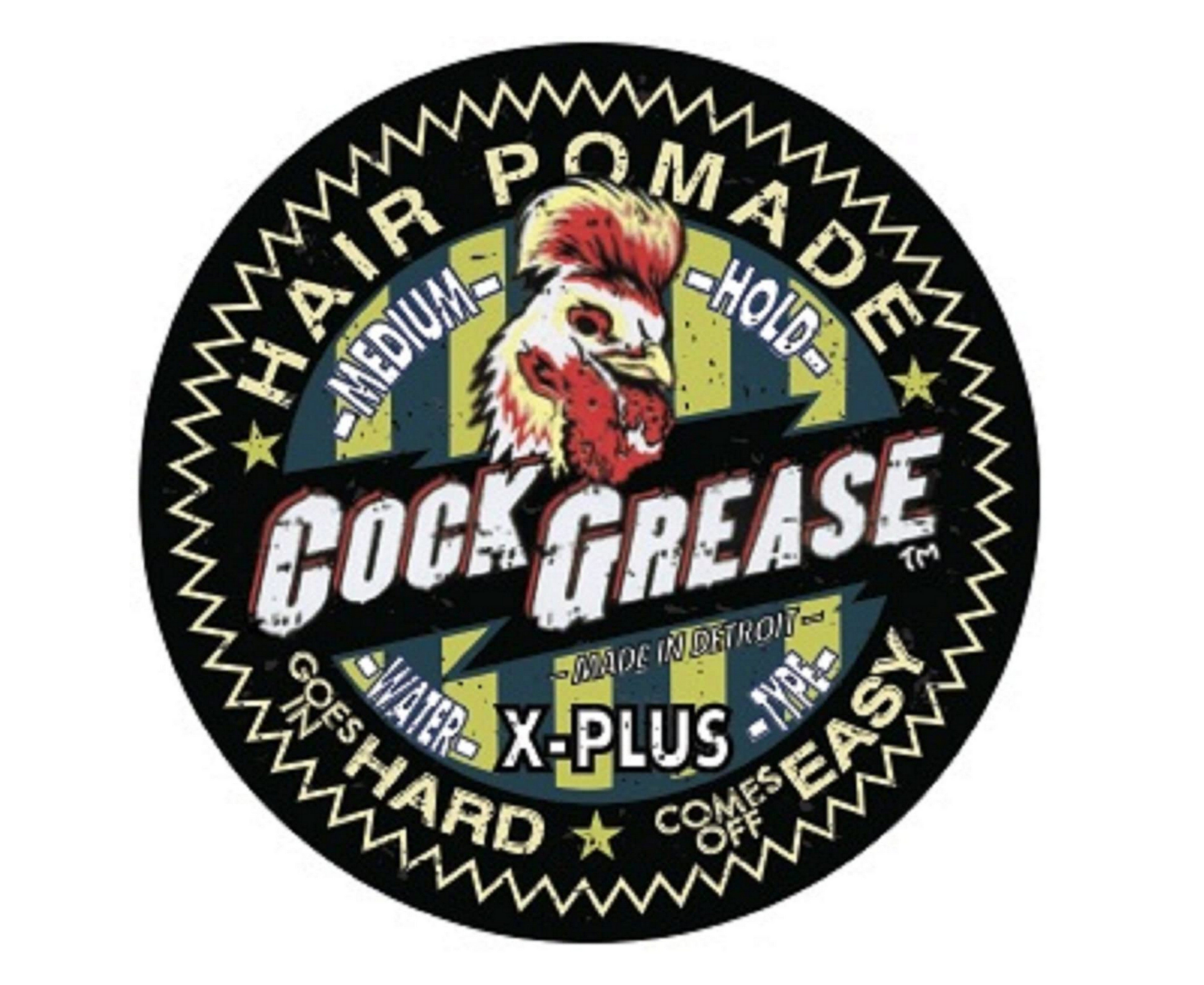 COCK GREASE Water-Based Hair Pomade (X PLUS) - Light to Medium Hold, Easy Wash Out - 3.9 oz/110g - Perfect for Styling, Texturizing & Everyday Grooming