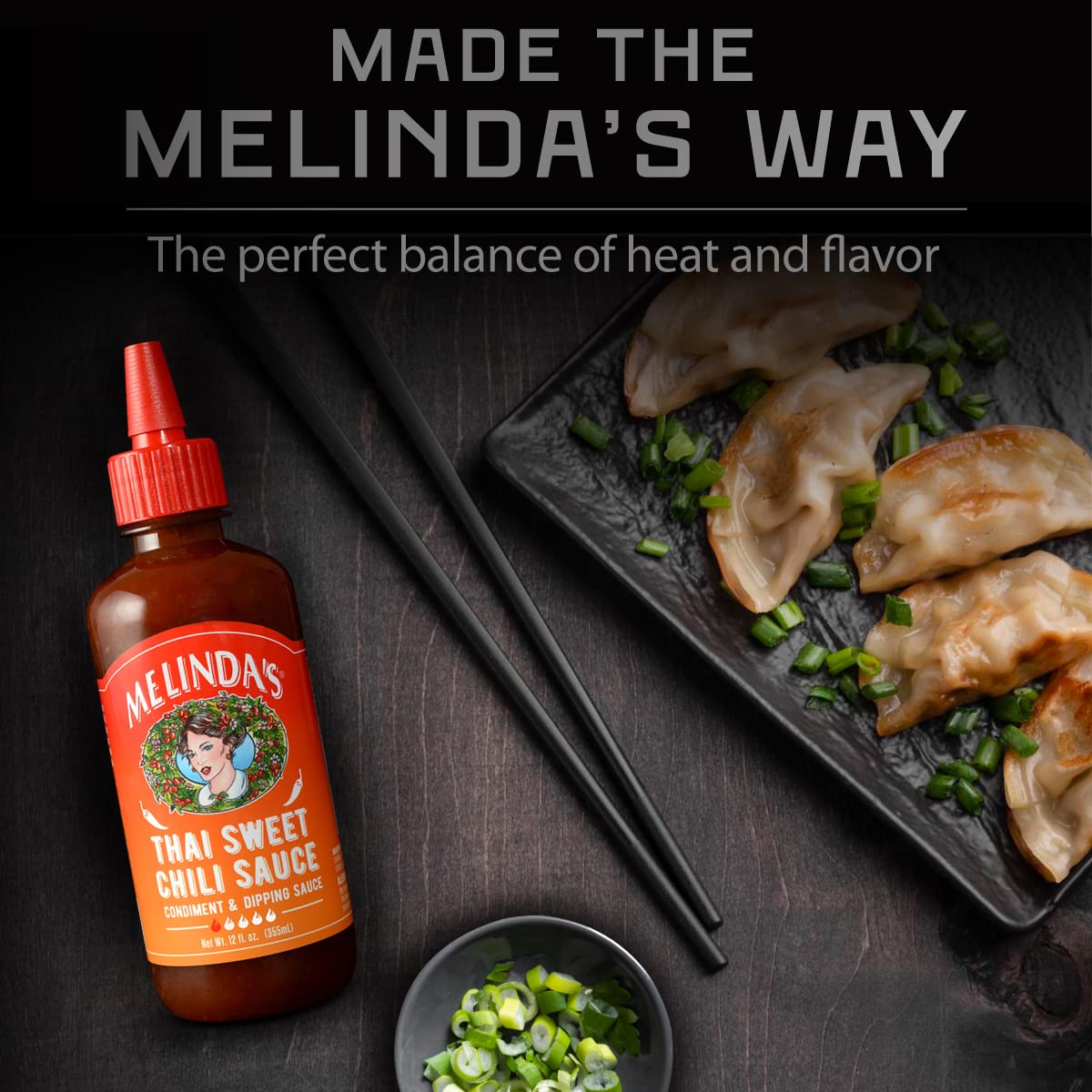 Melinda’s Thai Sweet Chili Sauce - Sweet & Mild Asian Chili Sauce with Fresh Ingredients - Gourmet Hot Sauce & Dipping Sauce - Keto Friendly, Kosher Certified - 12oz Bottle (Pack of 2) - Perfect for Stir-Fry, Spring Rolls & Grilled Meats