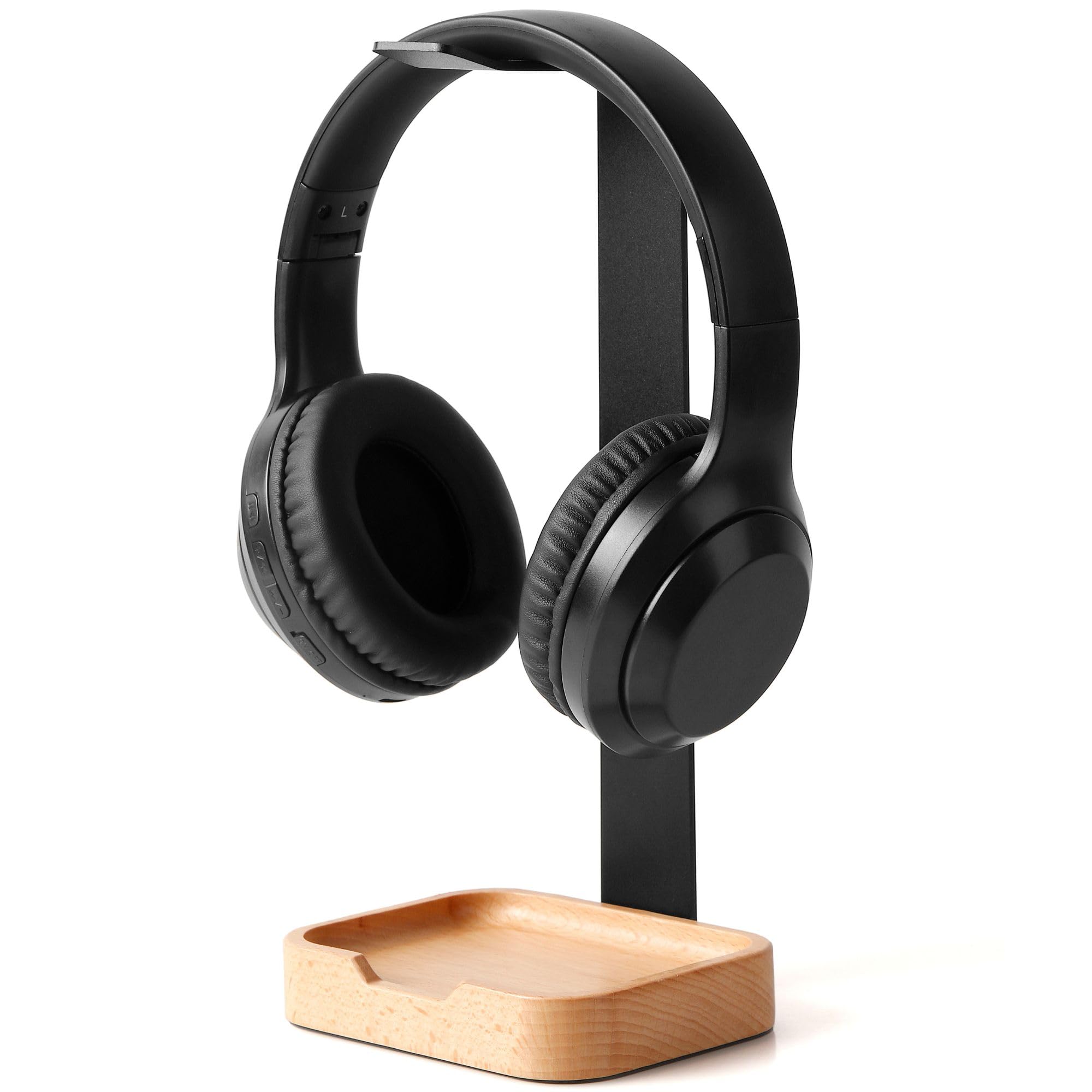 Premium Wooden Headphone Stand for Desk - Stylish & Durable Headset Holder - Solid Wood Design for Gaming, Office, Studio & Home Use - Perfect Desk Organizer for All Headphones (Bose, Sony, Beats, AirPods Max)