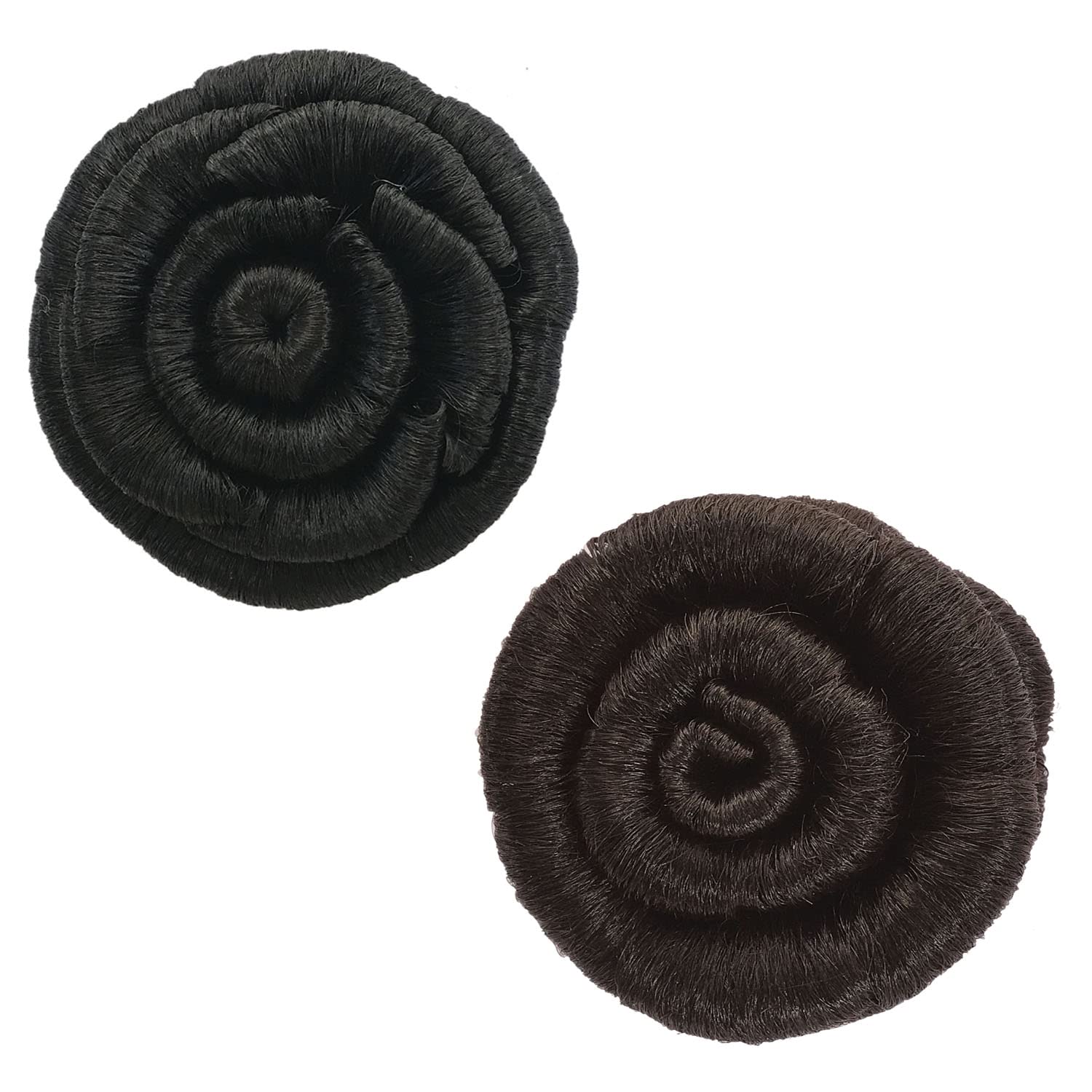 Gadinfashion™ Women's Artificial Hair Bun - Black & Brown Hair Accessories for Women & Girls (Pack of 2) - Perfect for Weddings, Parties & Cosplay