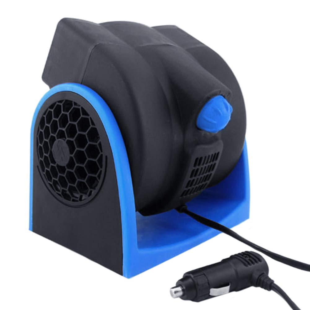 AkoMatial 12V Rechargeable Car Air Conditioner - Mini Bladeless Cooling Fan with Low Noise & USB Charging - Portable AC for Vehicles, Trucks, RVs - Perfect for Summer Travel & Road Trips (Blue)