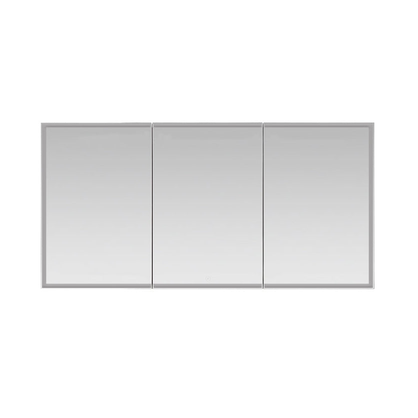 Aquadom Edge Royale 60x32 Inch LED Illuminated Triple Door Bathroom Medicine Cabinet - Perfect for Modern Bathrooms, Vanities & Home Decor
