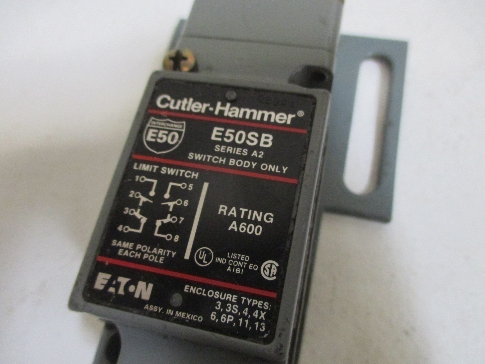 Cutler Hammer E50SB 2 NO 2 NC Double Pole Switch Body - Heavy Duty Electrical Switch for Industrial Control Panels & Motor Circuits