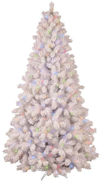 7.5 Foot Pre-Lit Snowy Devon Fir Artificial Christmas Tree - Perfect for Living Room, Office, and Holiday Decorations