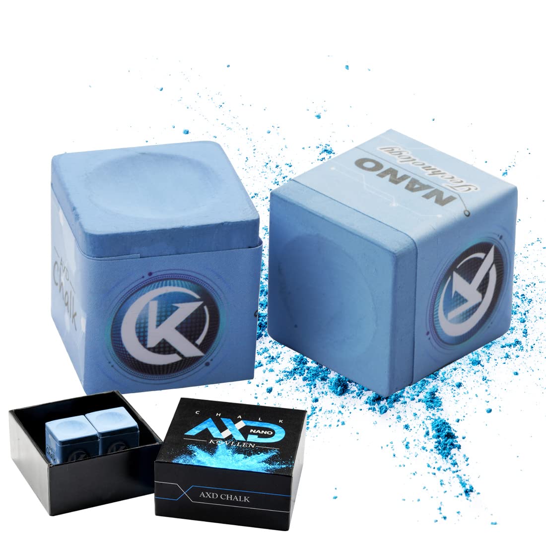 KONLLEN Professional Nano Technology Billiard Chalk - High Performance Pool Cue Chalk for Tournaments (Reduces Miscues, Durable, Low Deflection) - Perfect for Competitive Play & Home Pool Tables