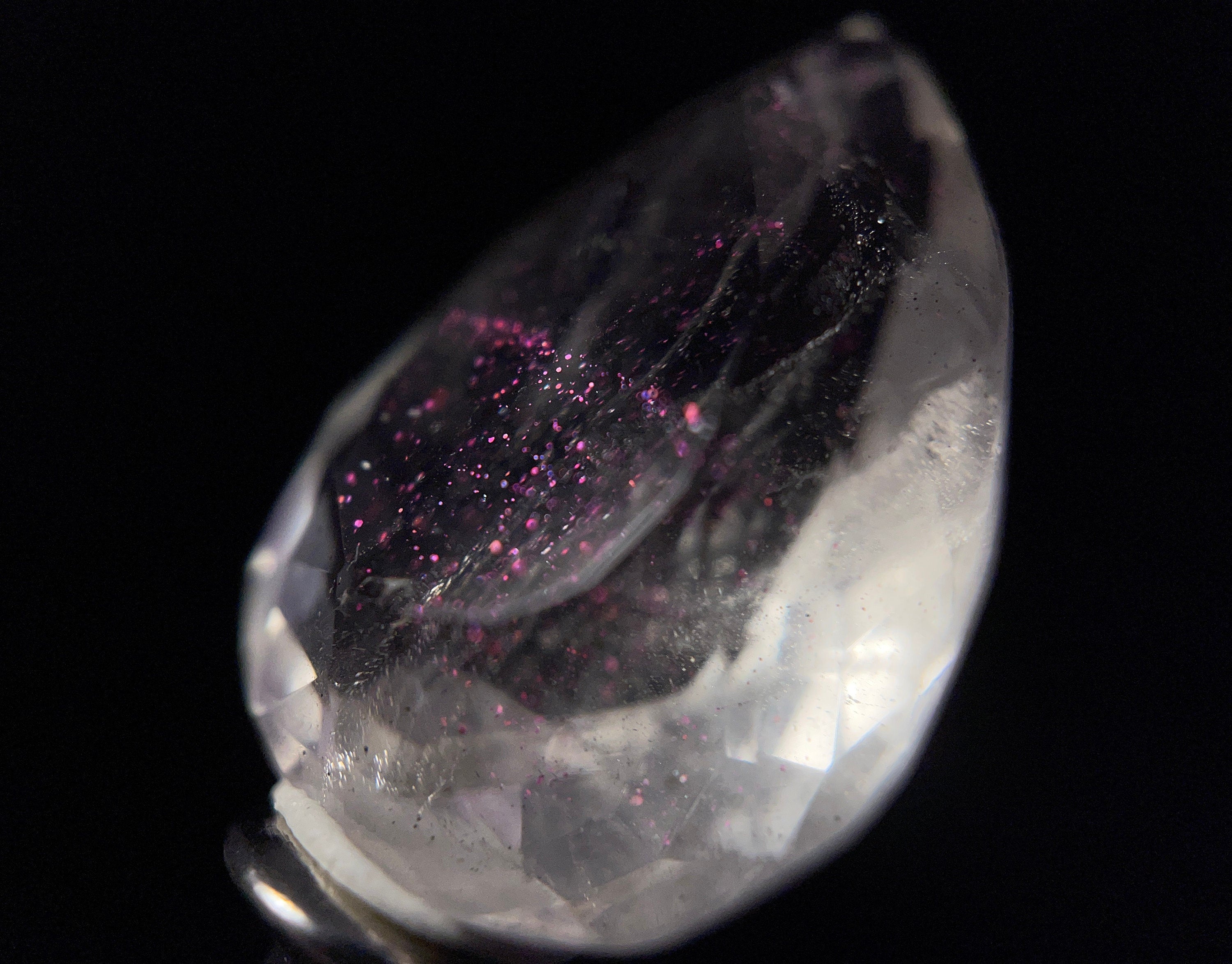 COVELLITE Pink Fire Quartz Crystal Teardrop Gemstone - Natural Healing Stone for Jewelry Making, Wire Wrapping & DIY Crafts (50894) - Perfect for Necklaces, Earrings & Spiritual Healing