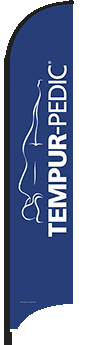 OVERSTOCK Feather Flag Banner - Tempur Pedic Flag Only | Outdoor Advertising, Grand Openings, Sales Events, Trade Shows