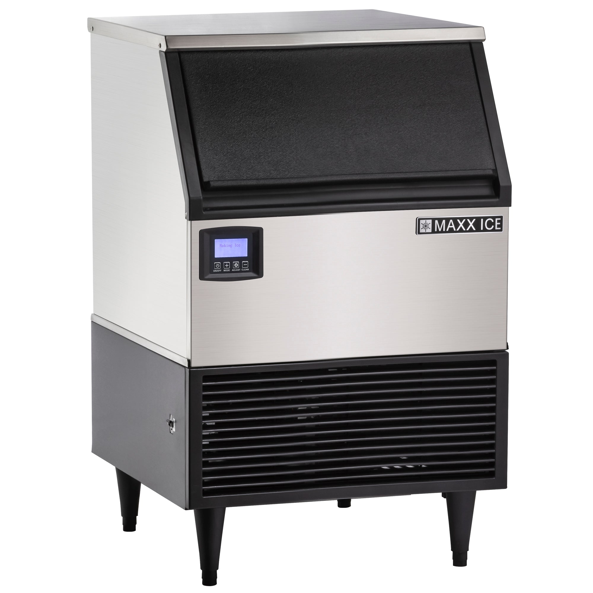 Maxx Ice MIM150N Intelligent Series 150 lbs Self-Contained Ice Maker with 75 lb Storage Bin - Energy Star Certified Stainless Steel Commercial Ice Machine for Restaurants, Bars, and Hotels - Produces Full Dice Ice Cubes