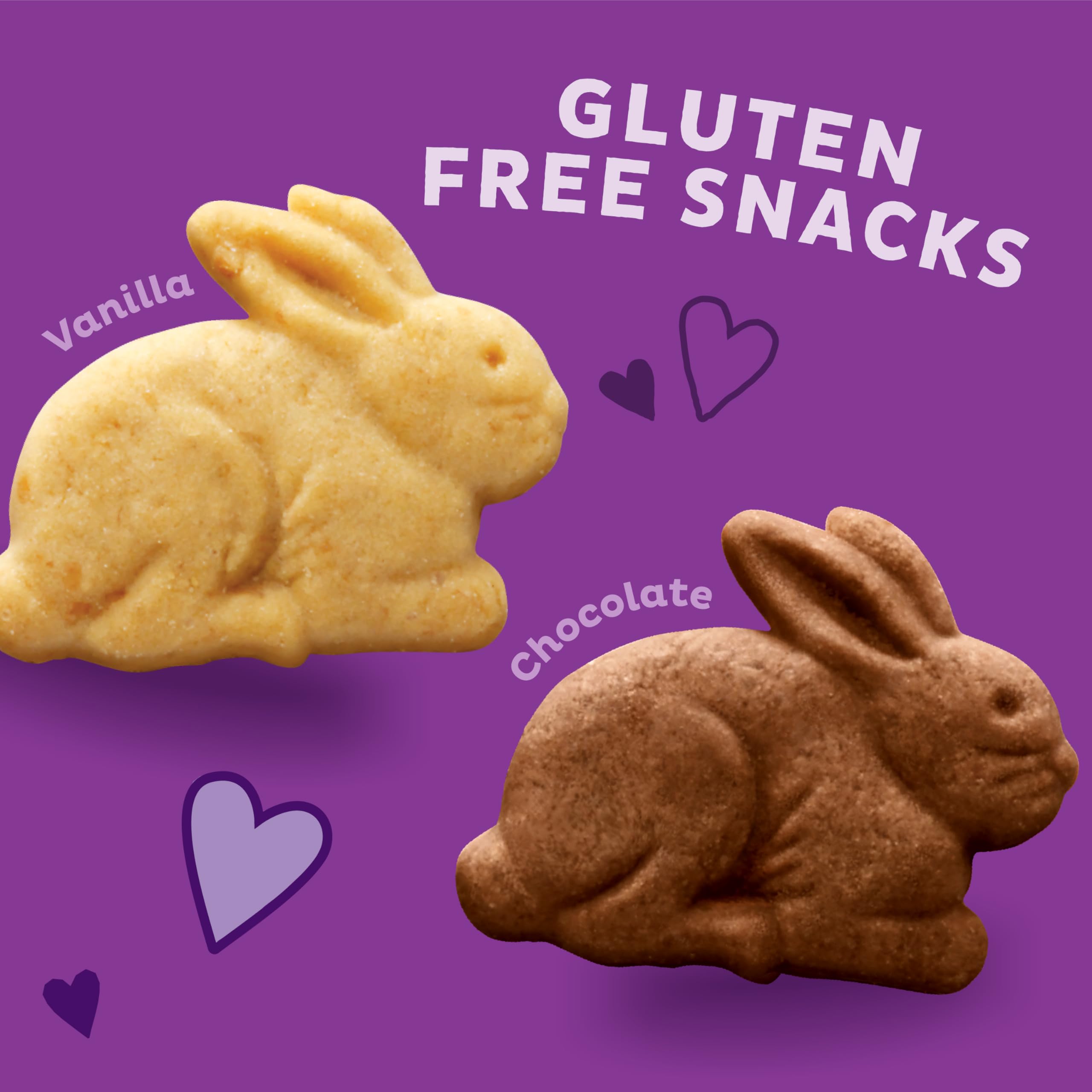 Annie's Gluten Free Cocoa & Vanilla Bunny Cookies - 6.75oz Pack | Organic Snacks for Kids Lunchbox, School Treats & Allergy-Friendly Desserts