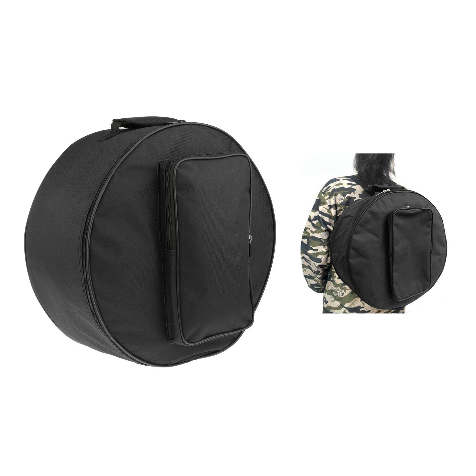 15 Inch Snare Drum Backpack Case with Shoulder Strap & Exterior Pockets - Lightweight Protective Gear for Drummers, Band Practice & Music Performances