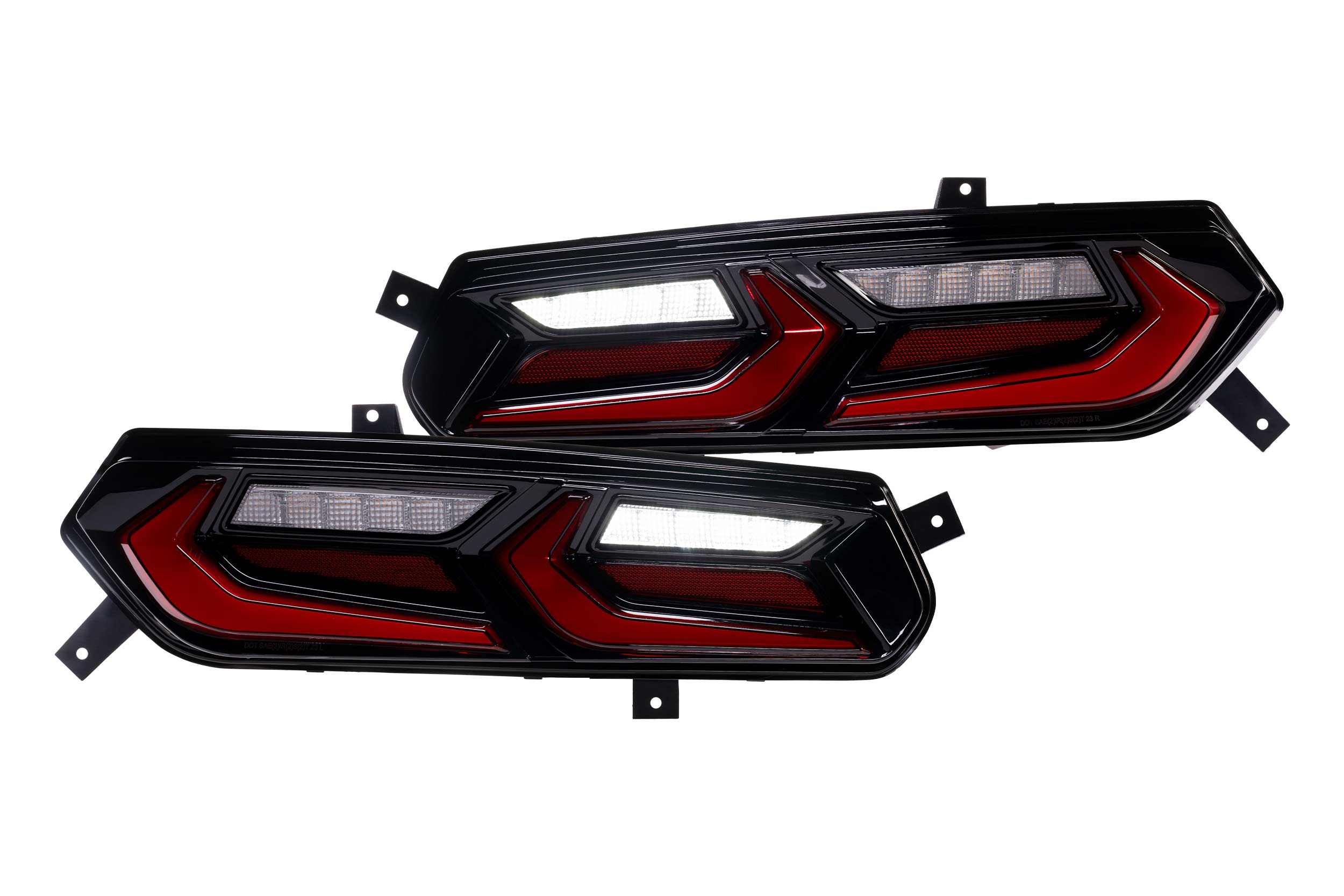 1 Set Red C8 Style Lens XB LED Tail Lights for 2014-2019 Chevy Corvette C7 - High Visibility & Stylish Upgrade for Night Driving & Car Shows