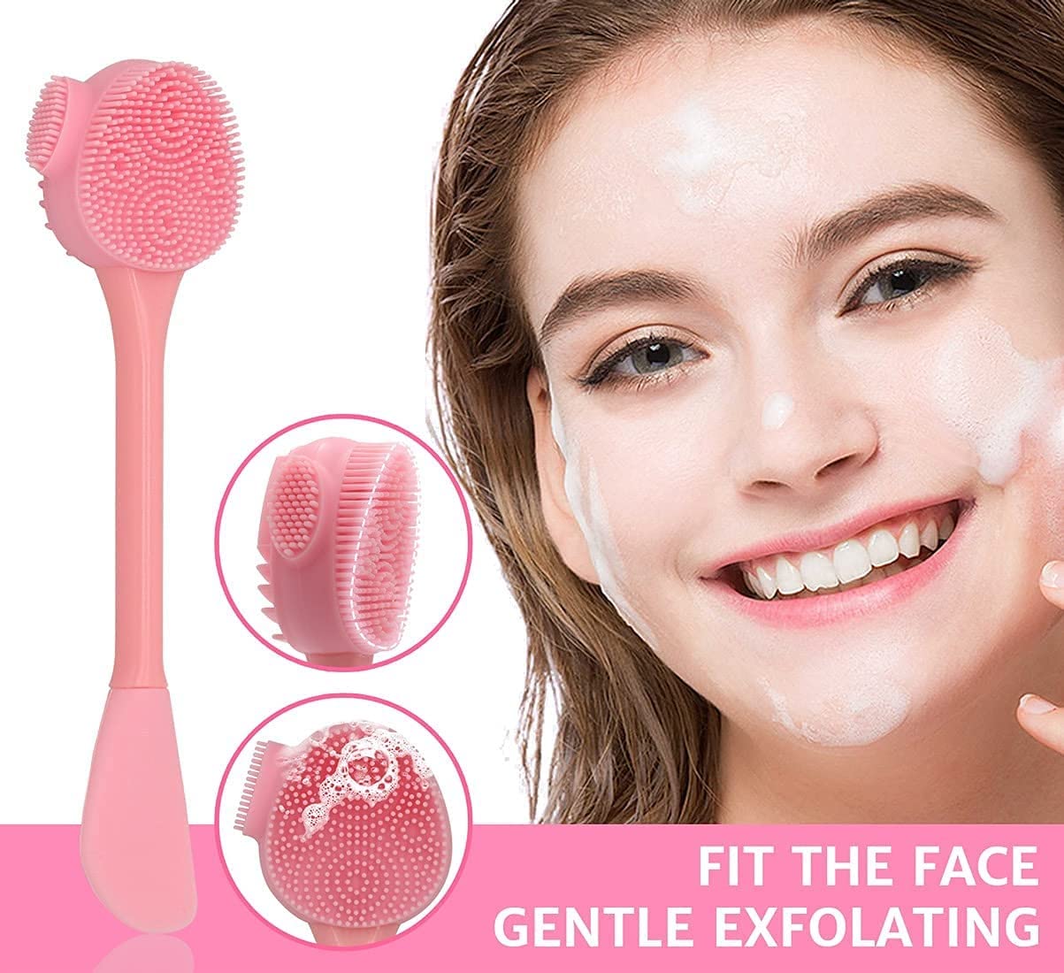 KitchenFest® 4-in-1 Soft Silicone Massage & Cleansing Brush | Skin-Friendly Facial Cleanser | Face Mask Applicator & Exfoliator | Multi-Color Beauty Tool for Spa, Travel & Daily Skincare Routine