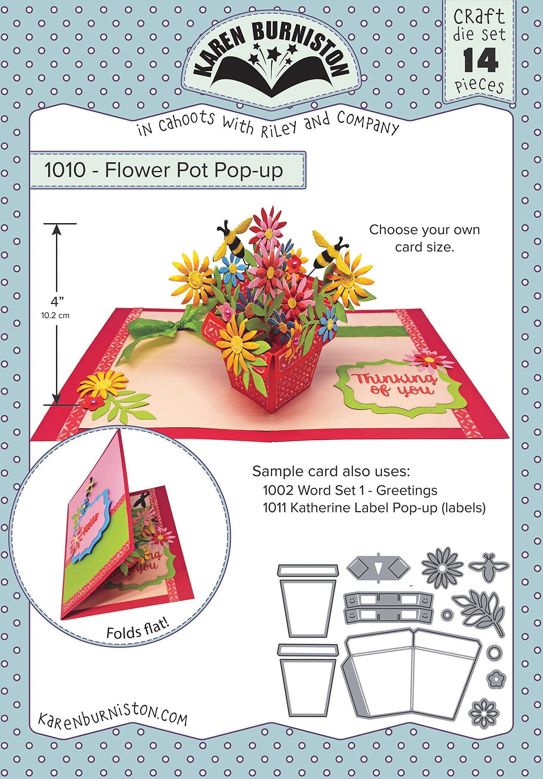 KB Riley 1010 Karen Burniston Dies - Flowerpot Pop-Up Card Making Die Set for DIY Scrapbooking & Greeting Cards | Perfect for Birthdays, Weddings & Craft Projects